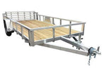 6.5 X 14 Aluminum Utility Trailer SA w/ 3-side rail & Bi-Fold Ramp Gate