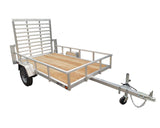 5 X 8'4"Aluminum Utility Trailer w/ 3-Side Tube Rail & 4' Removable Rear Gate - Van Kam Truck & Trailer