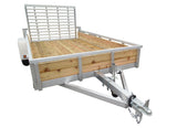 6.5 X 12 Aluminum Utility Trailer w/ 3-side rail, Ramp gate & 2-Board enclosed sides