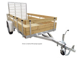 5 X 10 Aluminum HD Utility Trailer w/ 3-Board Wood Rack & 4' Ramp Gate