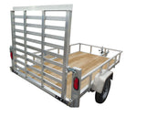 5 X 8'4"Aluminum Utility Trailer w/ 3-Side Tube Rail & 4' Removable Rear Gate - Van Kam Truck & Trailer