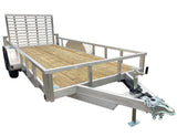 6.5 X 16 Tandem Aluminum Utility Trailer w/ 3-side rail & Ramp