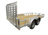 6.5 X 14 Tandem Aluminum Utility Trailer w/ 3-side rail & Ramp