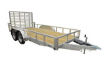 6.5 X 14 Tandem Aluminum Utility Trailer w/ 3-side rail & Ramp