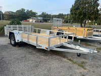 6.5 X 12 Aluminum Utility Trailer w/ 3-Side Tube Rail & Bi-Fold Ramp Gate