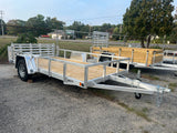 6.5 X 12 Aluminum Utility Trailer w/ 3-Side Tube Rail & Bi-Fold Ramp Gate