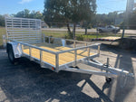 6.5 X 12 Aluminum Utility Trailer w/ 3-Side Tube Rail & 4' Removable Ramp Gate