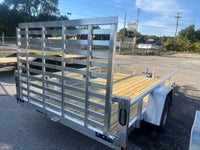 6.5 X 12 Aluminum Utility Trailer w/ 3-Side Tube Rail & 4' Removable Ramp Gate