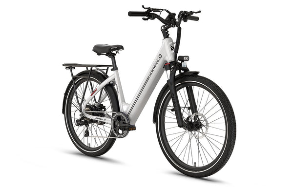 Mokwheel electric bike, Asphalt e-bike, electric bike, white bike, battery bike