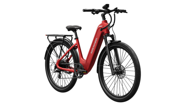 Mokwheel, electric bikes, ebike, red bike, commute bike, Tarmac, fast e bike