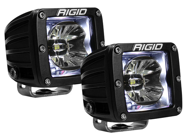 Rigid Radiance 20200 Pod LED Light Pair - White Illuminate Background Light - Van Kam Truck & Trailer