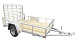 6.5 X 10 Aluminum Utility Trailer SA w/ 3-side rail & 4' Ramp Gate - Van Kam Truck & Trailer