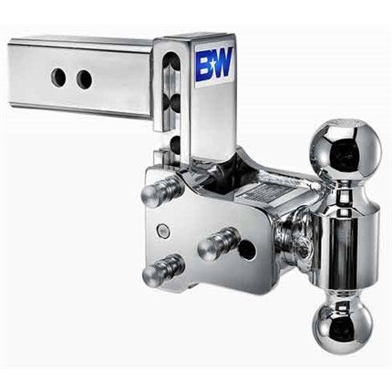 B&W Tow & Stow TS20037C 5" Chrome Adjustable Dual-Ball Ball Mount for 2-1/2" Receivers