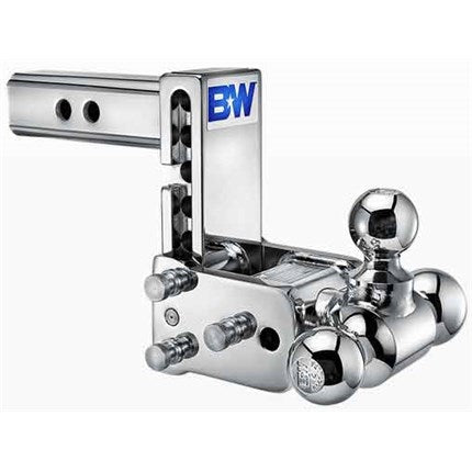 B&W Tow & Stow TS20048C Chrome 5" Adjustable Tri-Ball Ball Mount for 2-1/2" Receivers