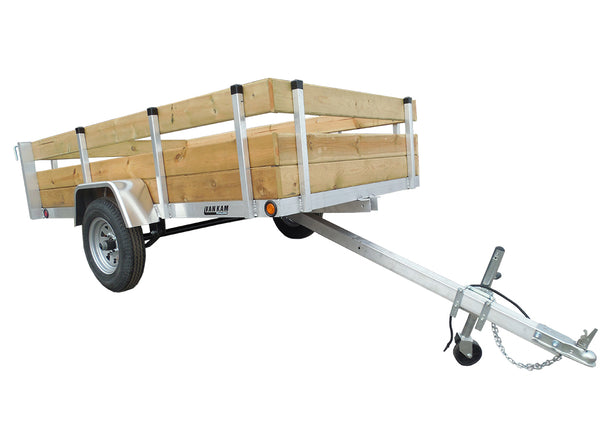 5 X 8'4"Aluminum Utility Trailer w/ 3-Board Wood Rack & Removable Gate - Van Kam Truck & Trailer