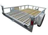 6.5 X 12 Aluminum Utility Trailer SA w/ 3-side rail & 4' Ramp Gate - Van Kam Truck & Trailer